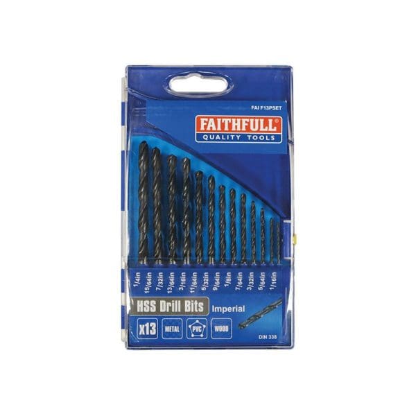 HSS Drill Bit Set of 13 1/16-1/4 x 1/64