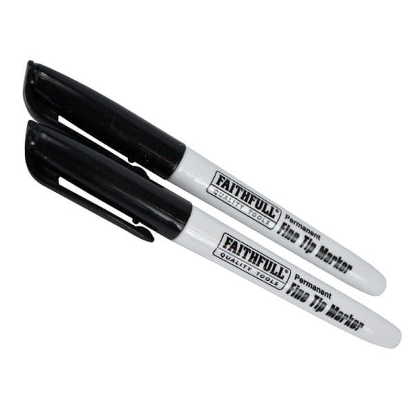 Fibre Tip Marker Pen Black (Pack 2)