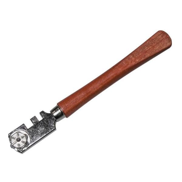 Six Wheel Glasscutter Tungsten Carbide - Wood Handle