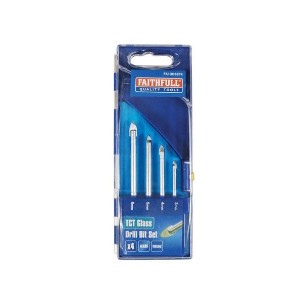 Tile and Glass Drill Bit Set of 4 (3-6mm)