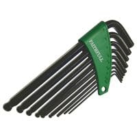 Ball End Long Arm Hexagon Key Set, 9 Piece (5/64-3/8in)