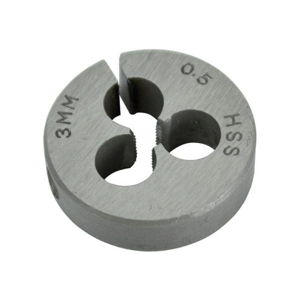 HSS Straight Flute Split Die M3 x 0.5, 13/16in OD
