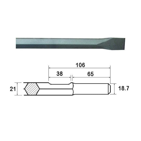 Kango Shank Chisel 25 x 450mm (914119)