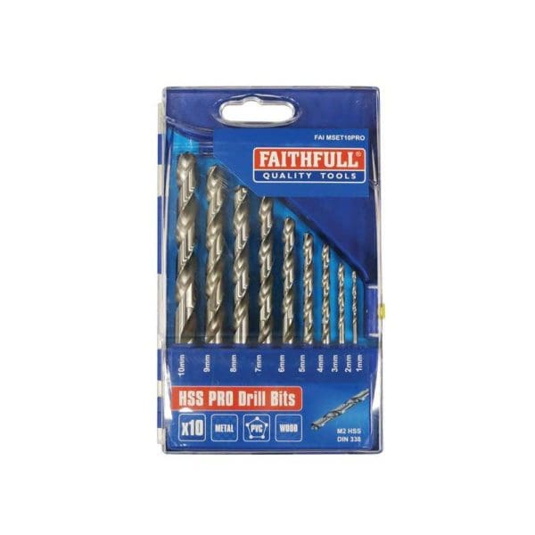 Professional HSS Jobber Drill Bit Set, 10 Piece (1 - 10mm)