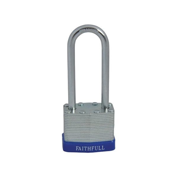 Laminated Steel Padlock 40mm Long Shackle 3 Keys