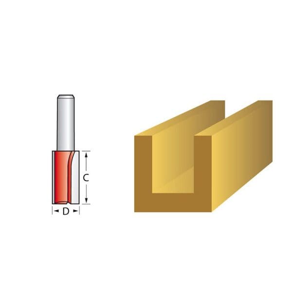 Router Bit TCT Two Flute 12.7 x 25mm 1/4in Shank