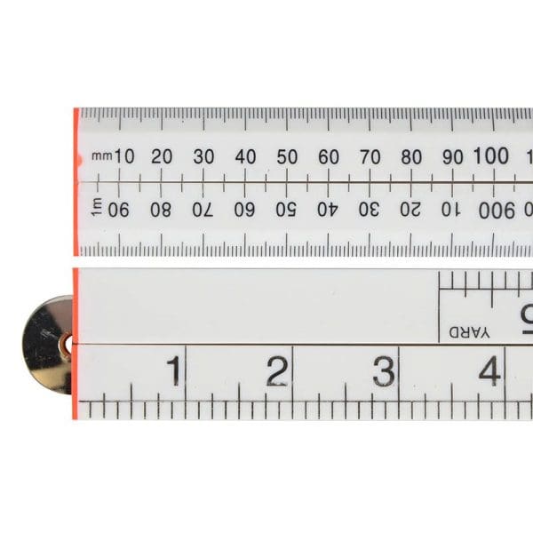 Folding Rule White ABS Plastic 1m / 39in