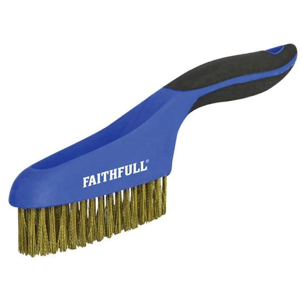 Scratch Brush Soft Grip 4 x 16 Row Brass