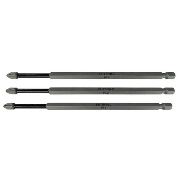 Pozidriv Impact Screwdriver Bits PZ2 x 150mm (Pack 3)