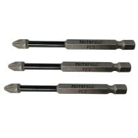 Pozidriv Impact Screwdriver Bits PZ2 x 75mm (Pack 3)