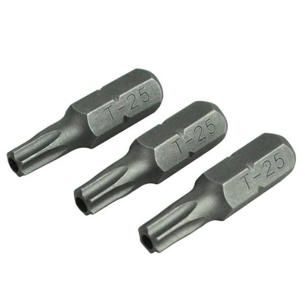 Security S2 Grade Steel Screwdriver Bits T25S x 25mm (Pack 3)
