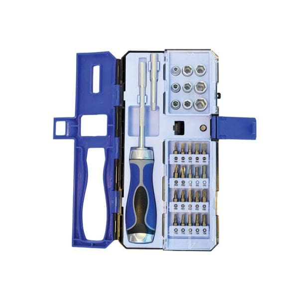 Ratchet Screwdriver and Socket Set, 33 Piece