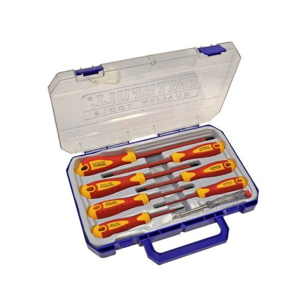 VDE Soft Grip Screwdriver Set (Case), 8 Piece