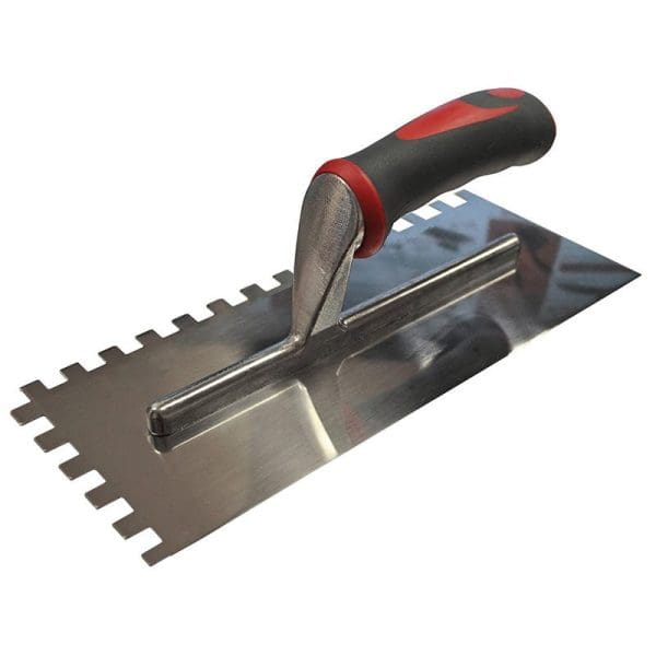 Notched Trowel Serrated 10mm Stainless Steel Soft Grip Handle 13 x 4.1/2in
