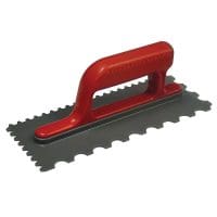 Notched Trowel V 4mm and Round 7mm Plastic Handle 11 x 4.1/2in