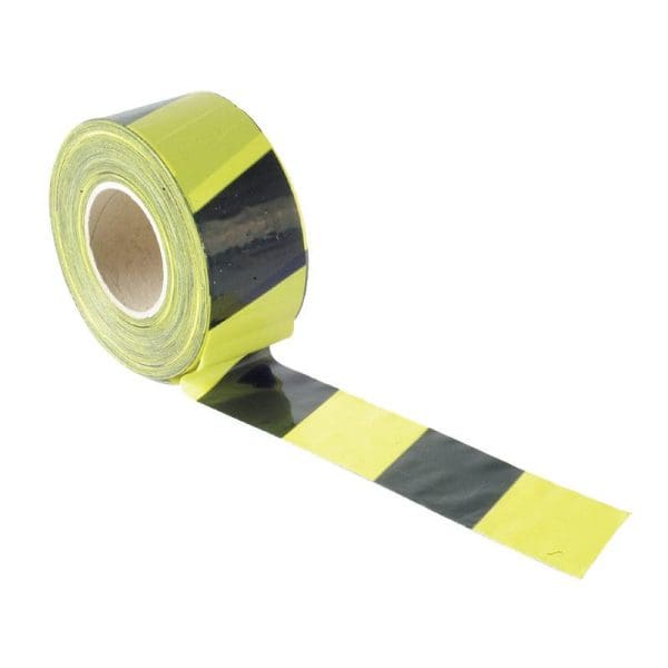 Barrier Tape 70mm x 500m Black and Yellow
