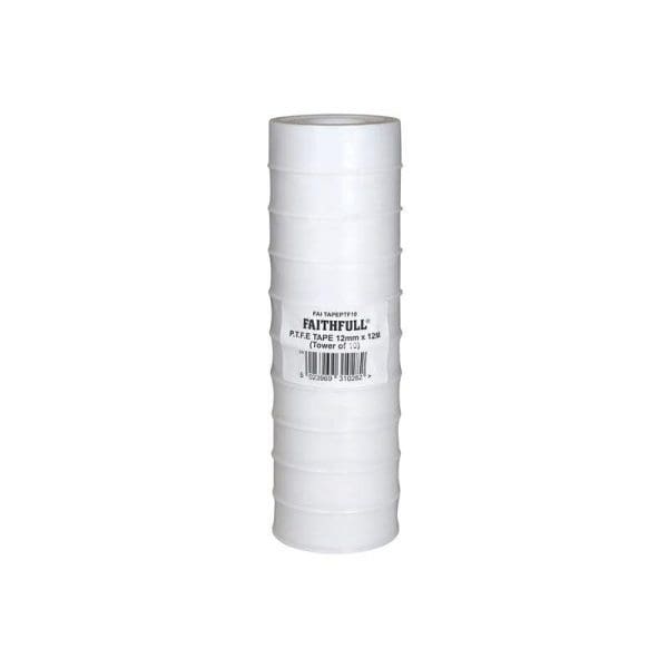 P.T.F.E Tape 12mm x 12m White (Pack 10)