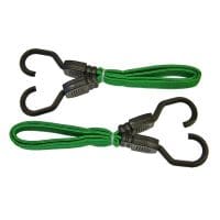 Flat Bungee Cord 60cm (24in) Green 2 Piece
