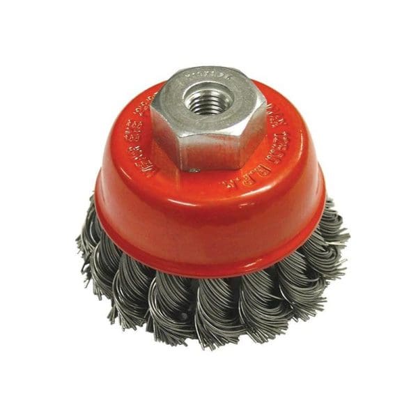 Wire Cup Brush Twist Knot 65mm M10x1.5, 0.50mm Steel Wire