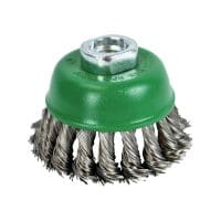 Wire Cup Brush Twist Knot 65mm M14x2, 0.50mm Stainless Steel Wire
