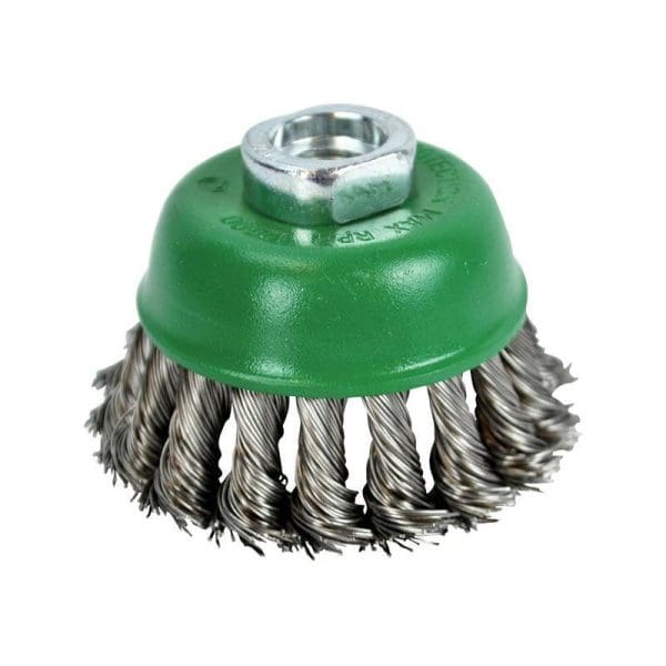 Wire Cup Brush Twist Knot 65mm M14x2, 0.50mm Stainless Steel Wire