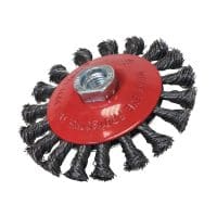 Conical Wire Brush 100mm M14x2 Bore, 0.50mm Wire