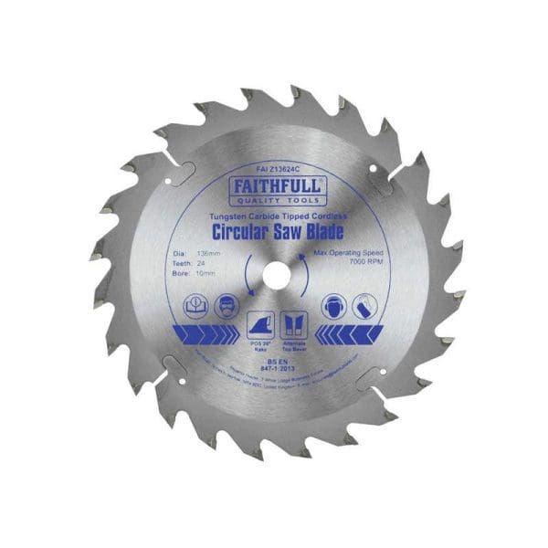 TCT Cordless Trimsaw Blade 136 x 10mm x 24T POS