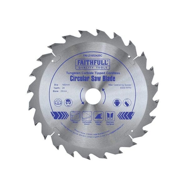 TCT Cordless Trimsaw Blade 165 x 20mm x 24T POS