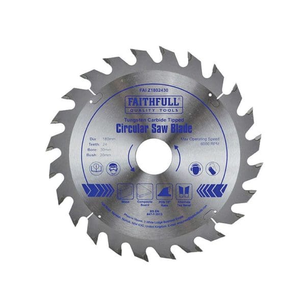 TCT Circular Saw Blade 180 x 30mm x 24T POS