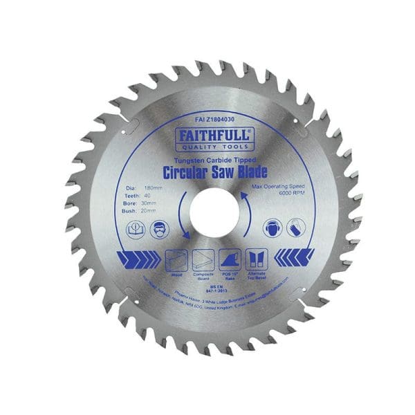 TCT Circular Saw Blade 180 x 30mm x 40T POS