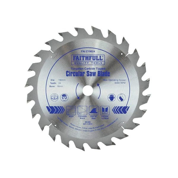 TCT Circular Saw Blade 190 x 16mm x 24T POS