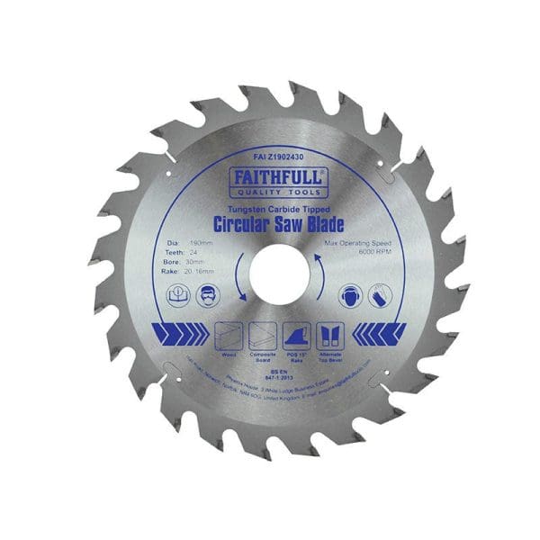 TCT Circular Saw Blade 190 x 30mm x 24T POS