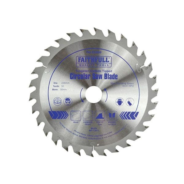 TCT Circular Saw Blade 230 x 30mm x 30T POS