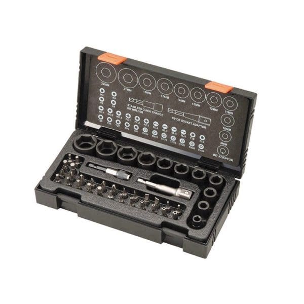 Metric 1/2in Drive Impact Socket and Bit Set, 41  Piece