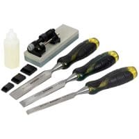 Professional Bevel Edge Chisel Set, 3 Piece + Sharpening Kit 13 19 and 25mm
