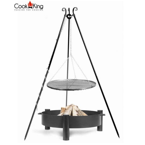 180cm Tripod with 70cm Black Steel Grate - Image 6