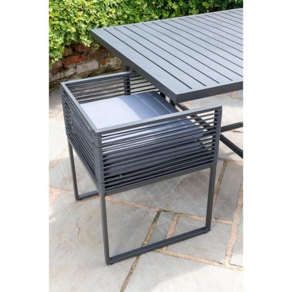 Sheringham Alu Rope Cube Dining Set - Image 2