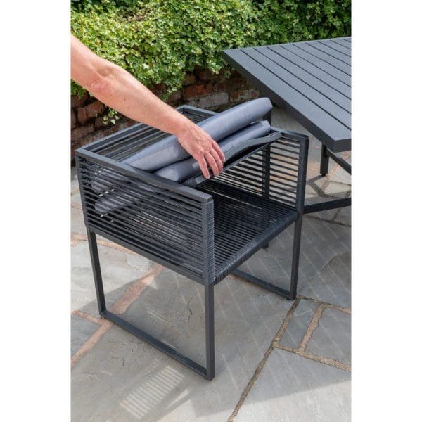 Sheringham Alu Rope Cube Dining Set - Image 3
