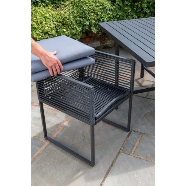 Sheringham Alu Rope Cube Dining Set - Image 4