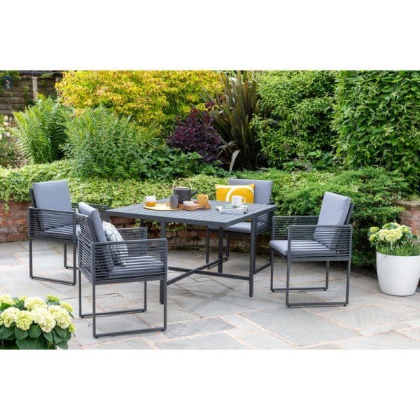 Sheringham Alu Rope Cube Dining Set - Image 5