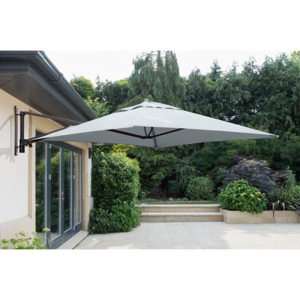 Wall Mounted Cantilever Parasol Grey inc Cover