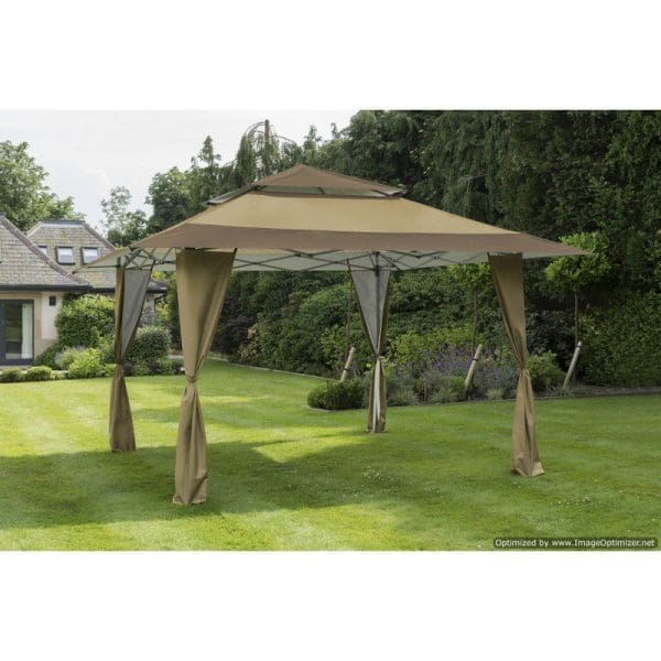Got It Covered Pop Up Gazebo Taupe and Brown