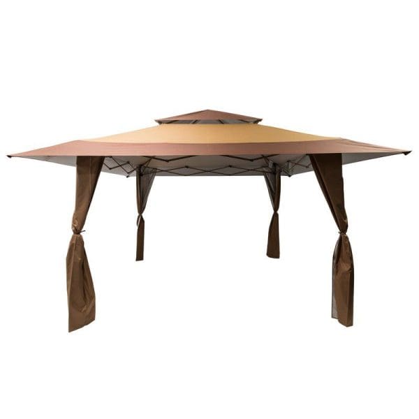 Got It Covered Pop Up Gazebo Taupe and Brown - Image 4