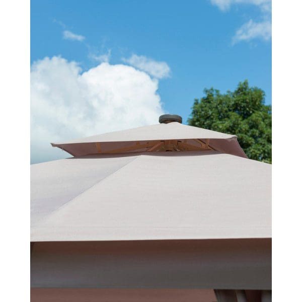 Luxury Gazebo 3x3m with LED - Taupe - Image 2