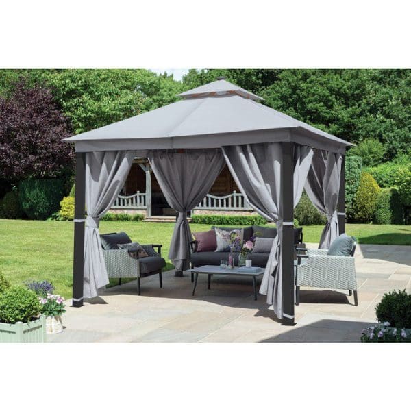 Luxury Gazebo 3x3m with LED - Grey