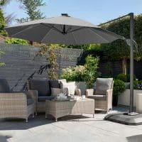One Box Parasol 3m Round LED Cantilever with Water Filled Base