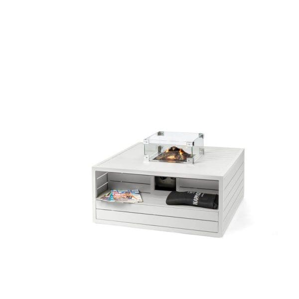 Cocoon Aluminium Square Gas Fire Pit White