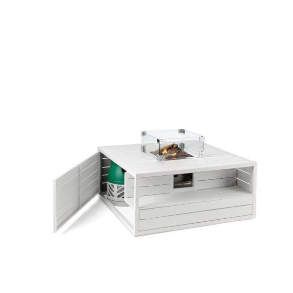 Cocoon Aluminium Square Gas Fire Pit White - Image 3