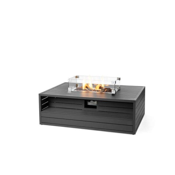 Cocoon Aluminium Rectangular Gas Fire Pit Anthracite