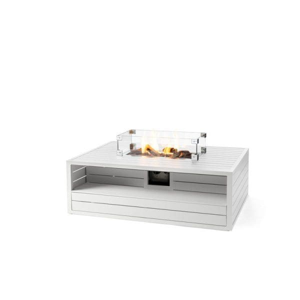 Cocoon Aluminium Rectangular Gas Fire Pit White